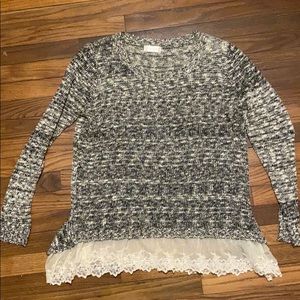 Altar’d State Sweater with Lace Bottom